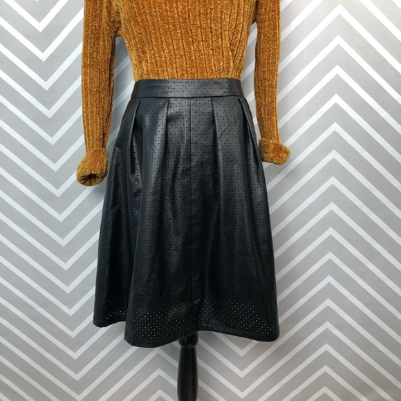 Worthington Dresses & Skirts - Worthington Faux Leather Perforated Circle Skirt 8